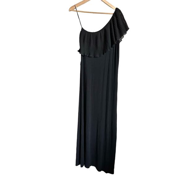 One Sleeve Ruffle Maxi Dress Black Size M - Picture 3 of 10